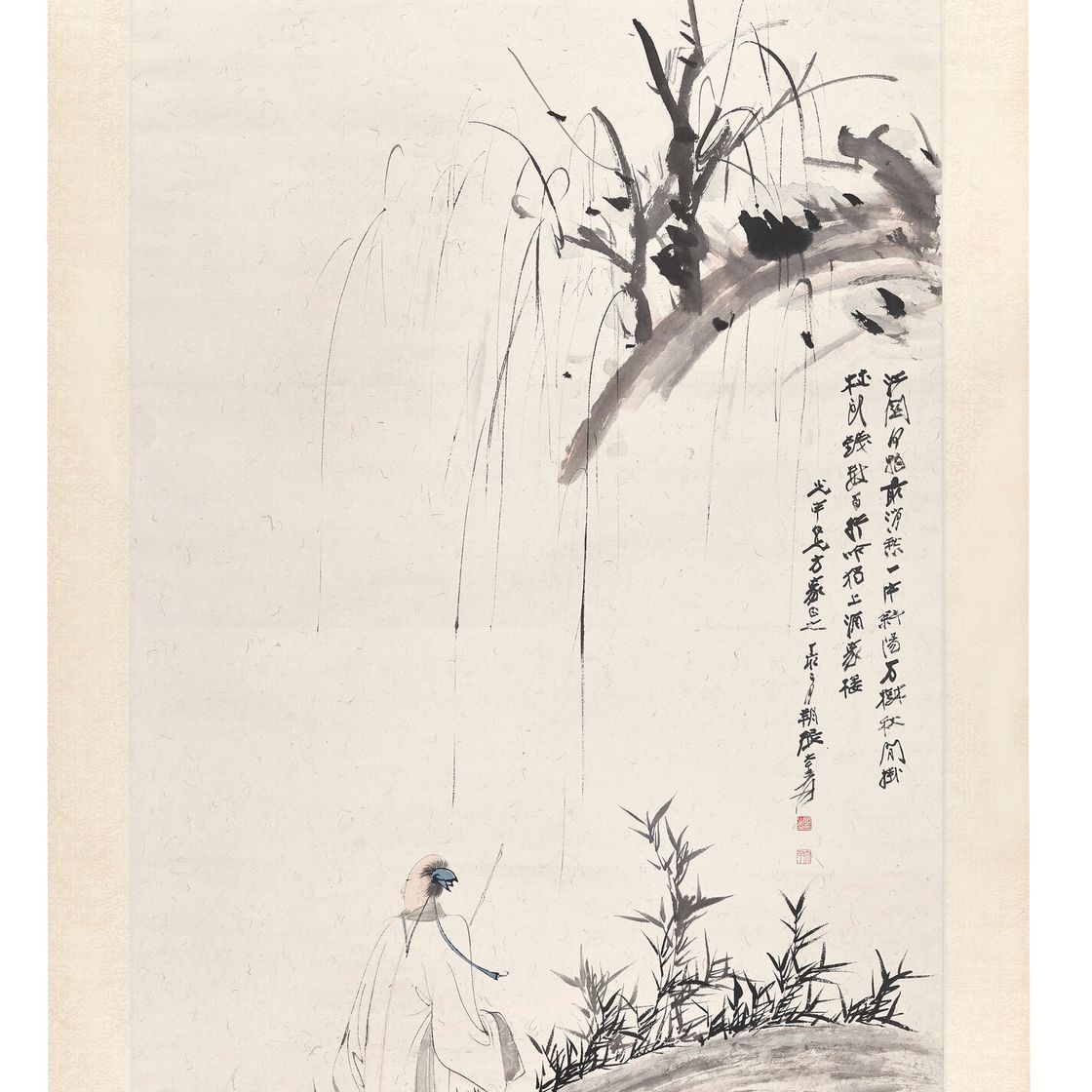 Zhang Daqian — Ученый под ивами, изображение 2