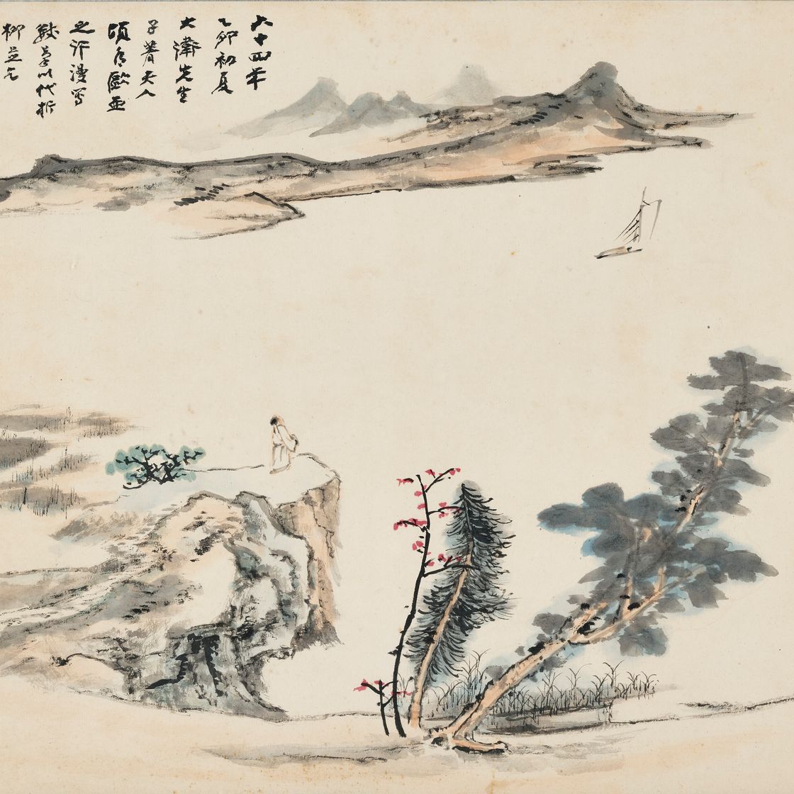 Zhang Daqian — Пристально глядя на лодку