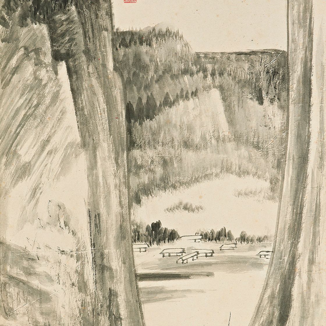 Zhang Daqian — Рыбацкие лодки в заливе