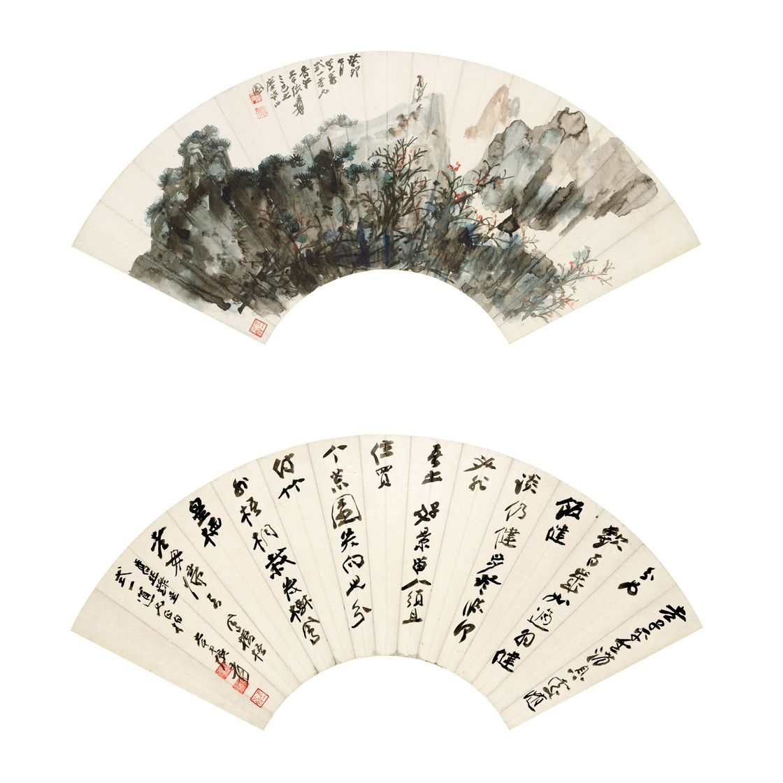 Zhang Daqian — Пейзаж/каллиграфия, изображение 1