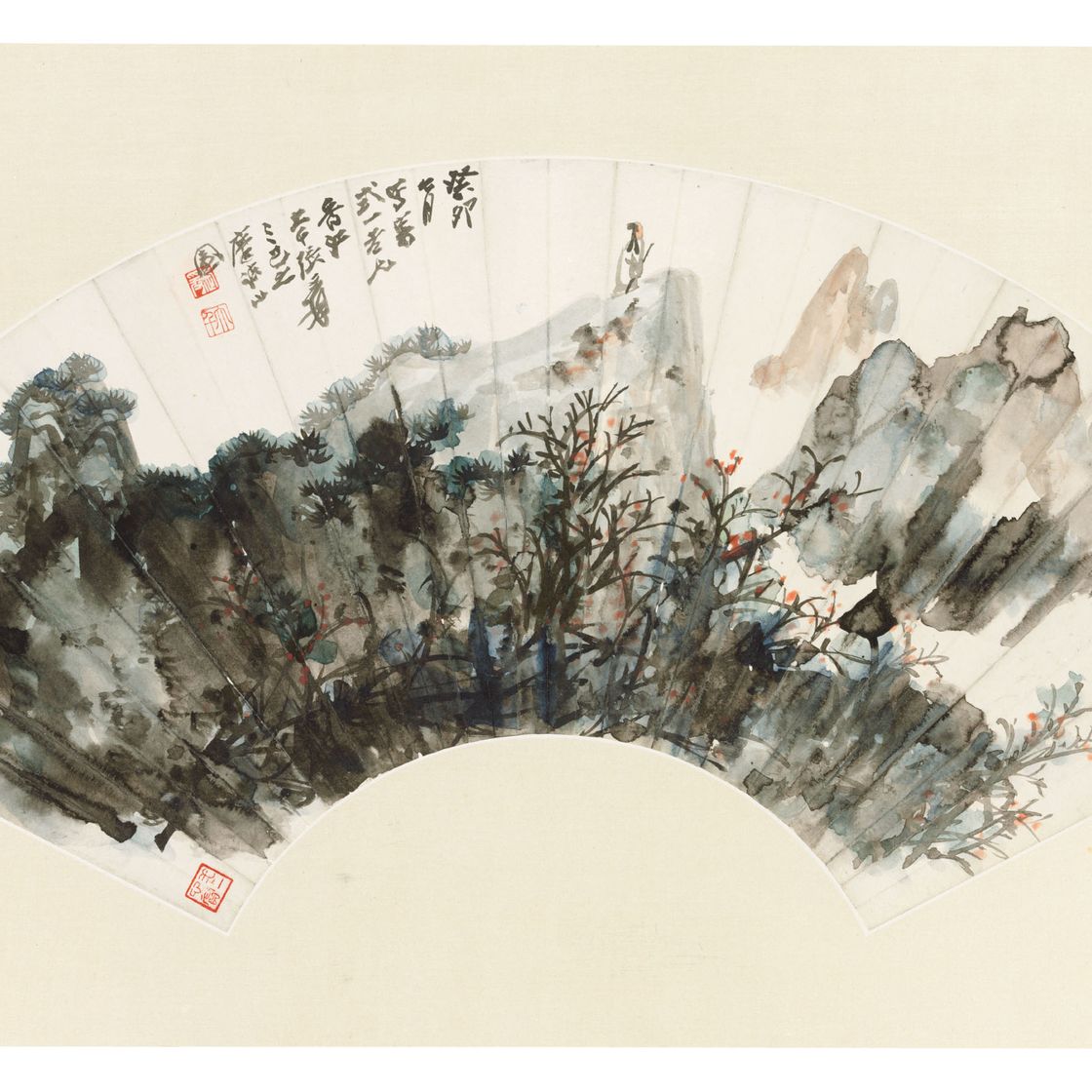 Zhang Daqian — Пейзаж/каллиграфия, изображение 2