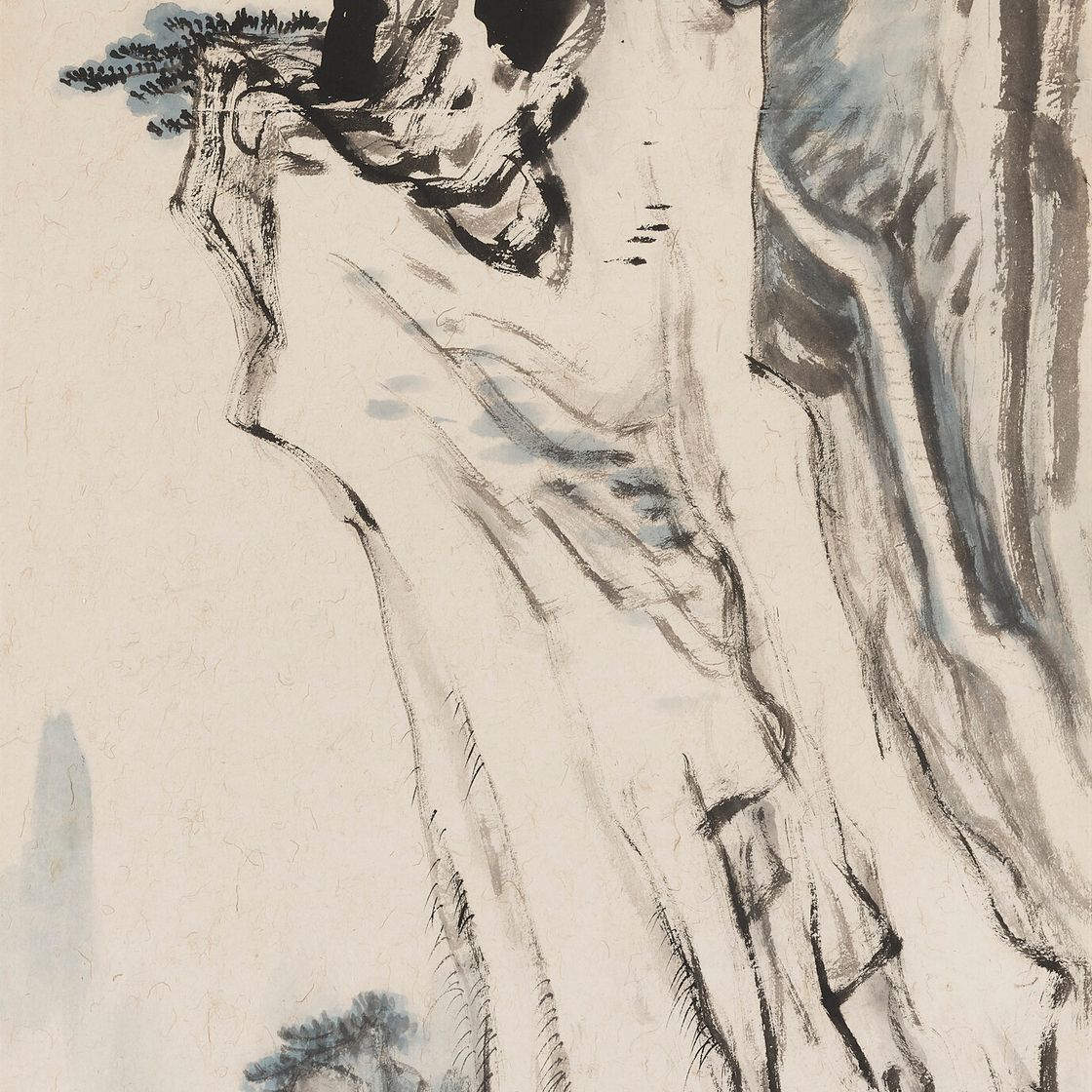 Zhang Daqian — Сосна и скала горы Хуан