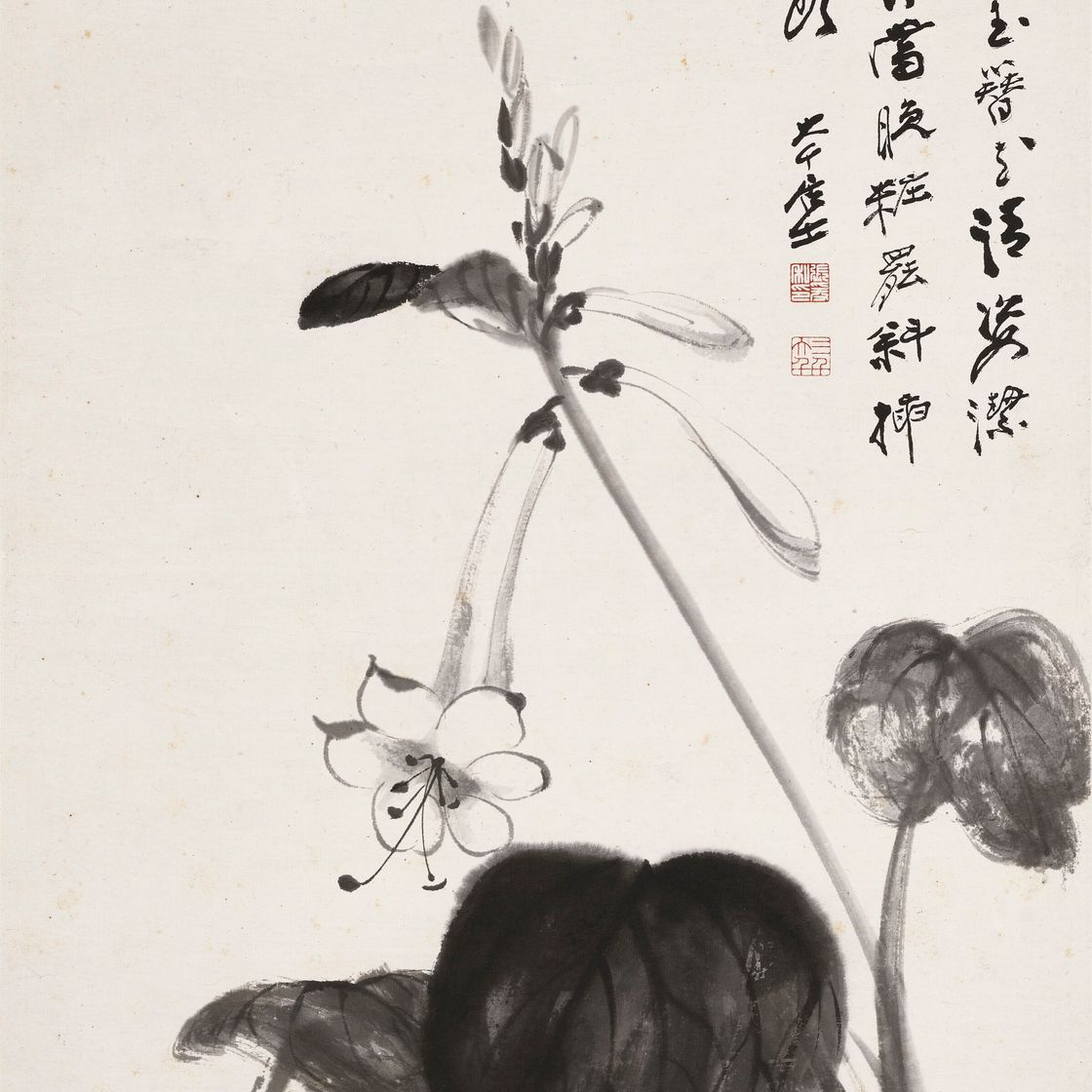 Zhang Daqian — Лилия-подорожник, изображение 1