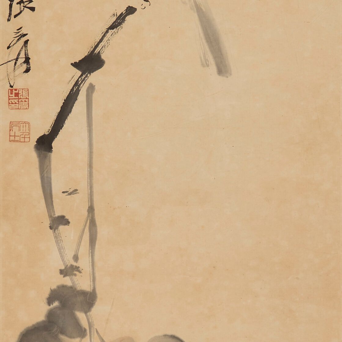 Zhang Daqian — Птица на ветке