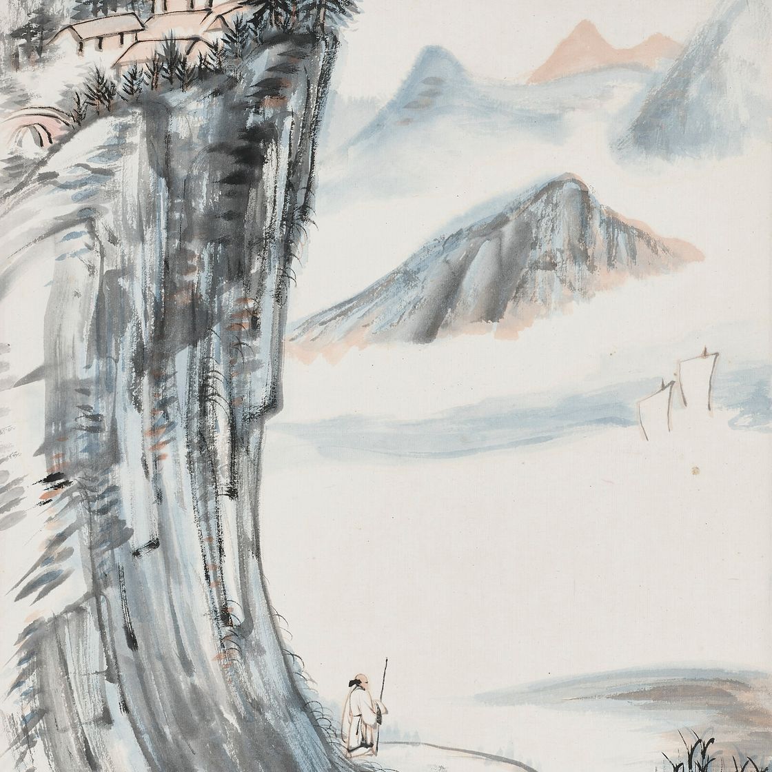 Zhang Daqian — Ученый, любующийся горами