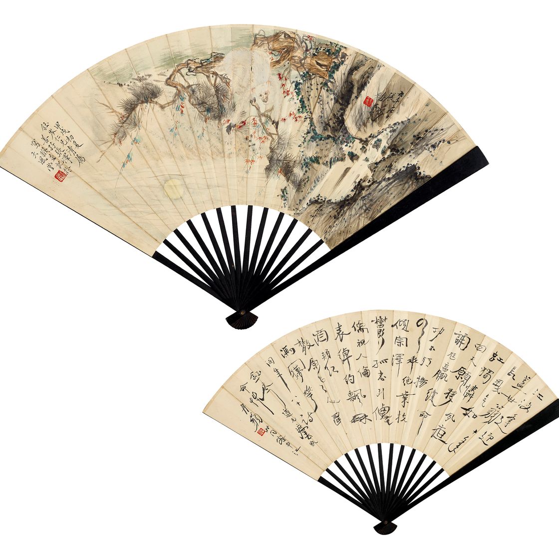 Zhang Daqian — Белая обезьяна/Каллиграфия, изображение 1