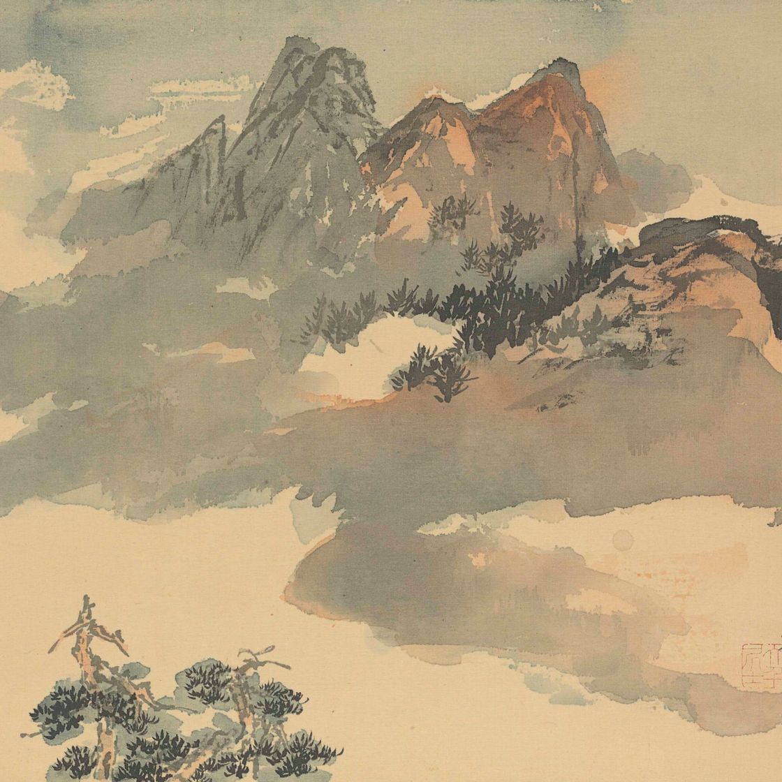 Zhang Daqian — ЛЕСА В ТУМАННЫХ ГОРАХ
