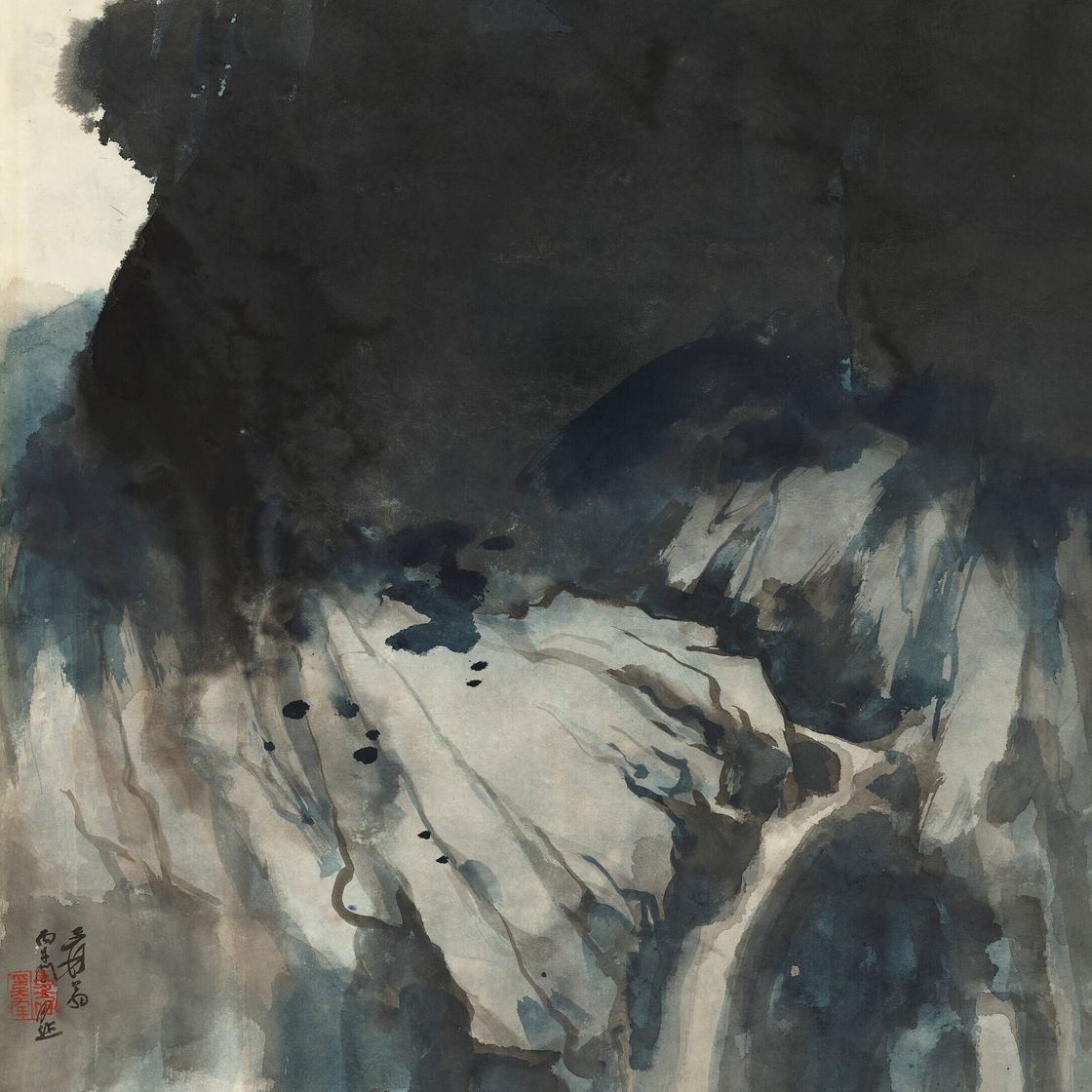 Zhang Daqian — Пейзаж, размазанный чернилами