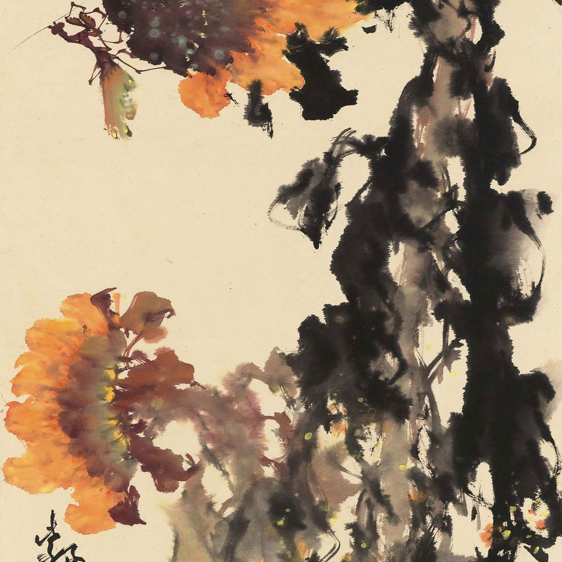 Zhao Shao'ang — Богомол на подсолнухе