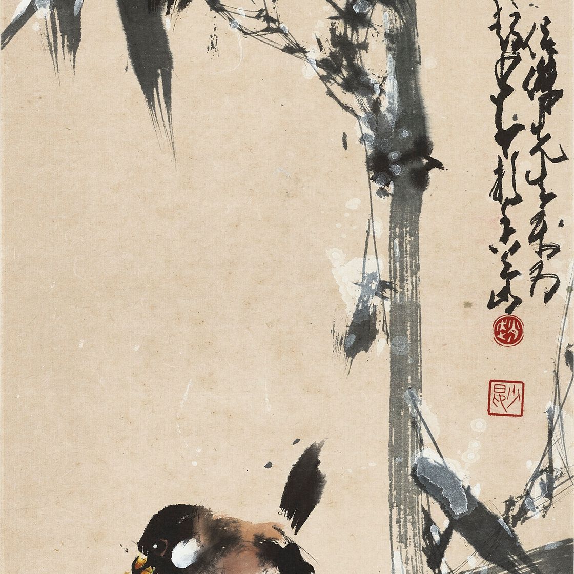 Zhao Shao'ang — Воробьи в снегу, изображение 2