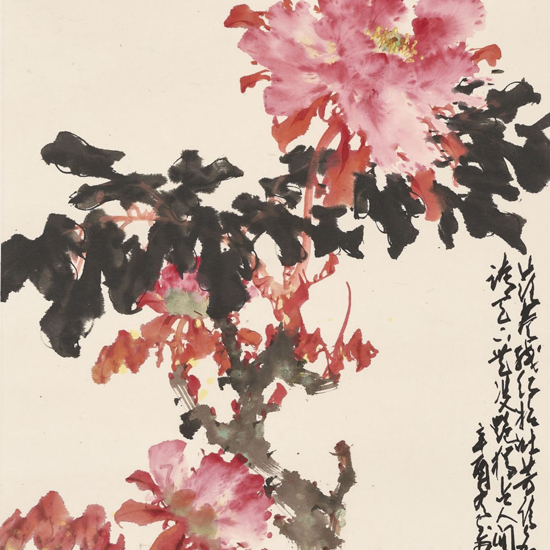 Zhao Shao'ang — Пион, бабочки и пчелы