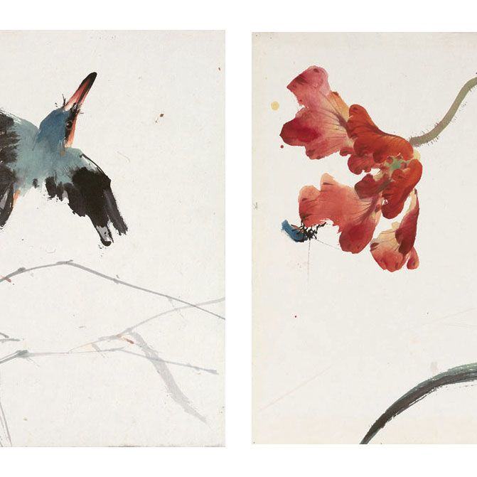 Zhao Shao'ang — Воробей, насекомое и цветок