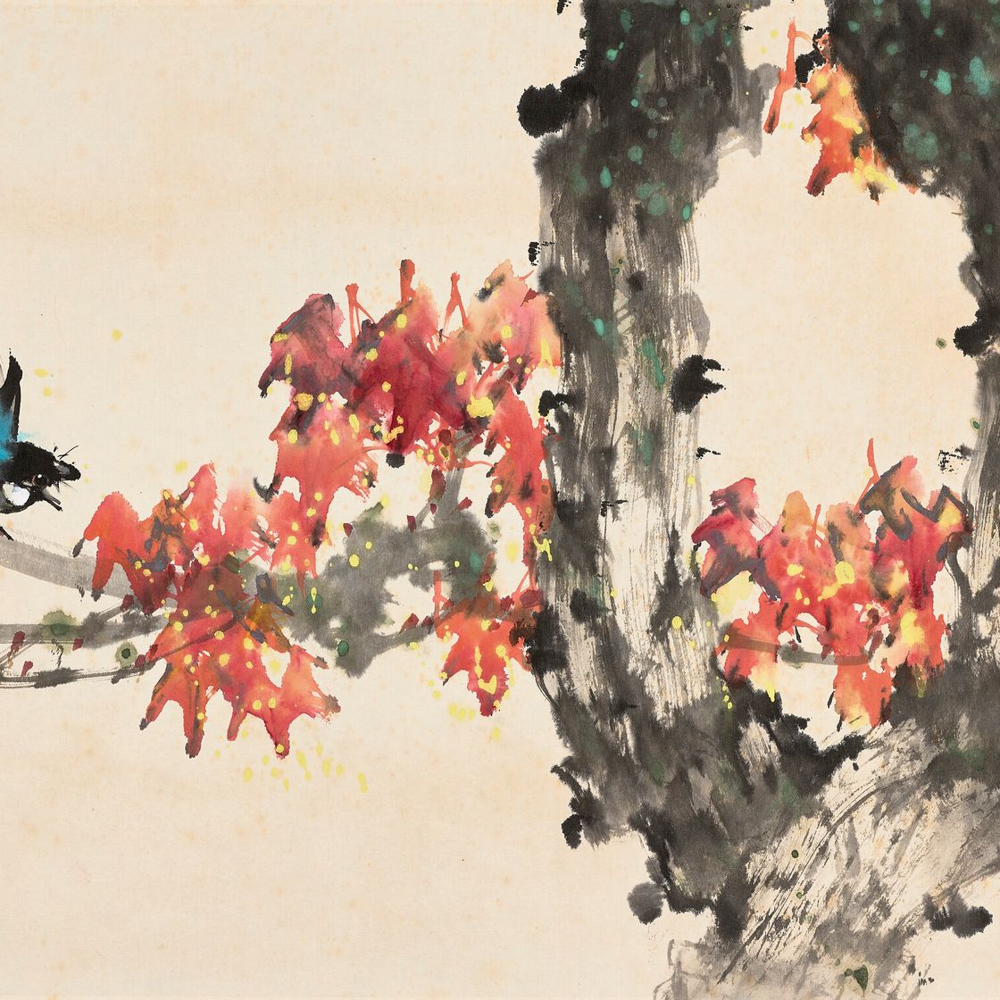 Zhao Shao'ang — Кленовые листья и зимородок