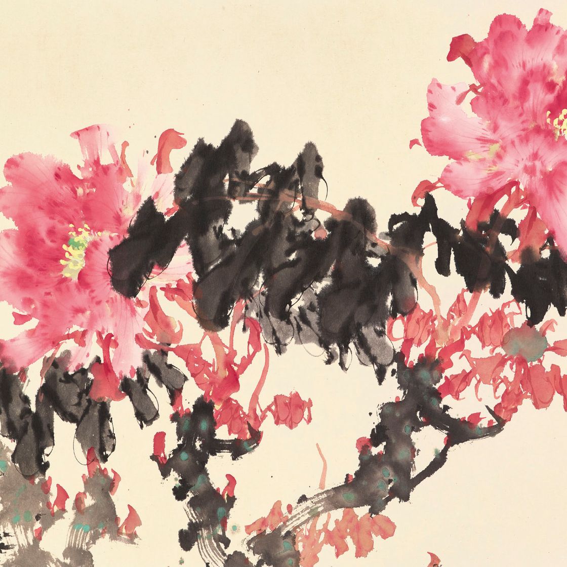 Zhao Shao'ang — Пионы и птица
