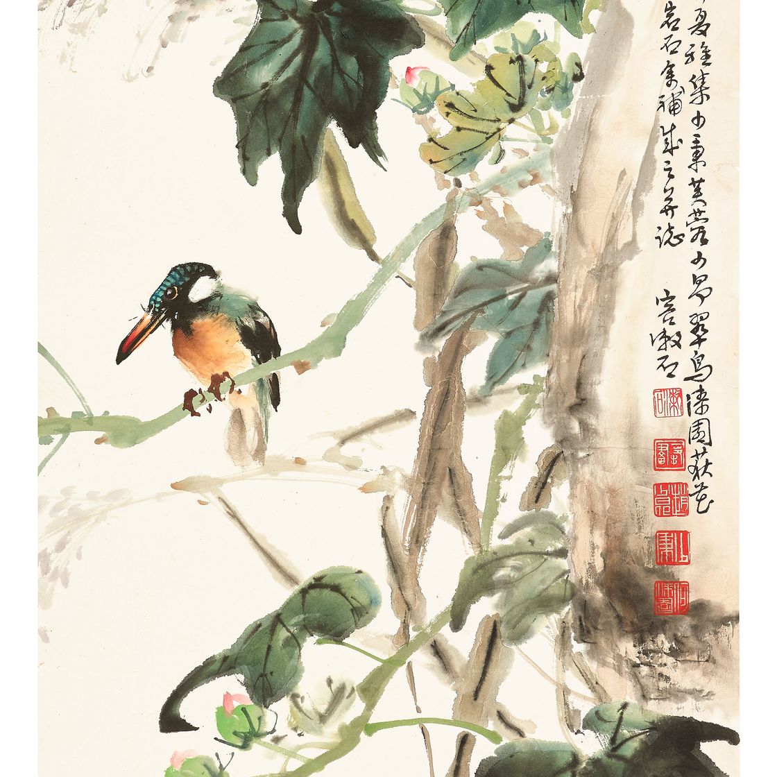 Zhao Shao'ang — Гибискус и птица