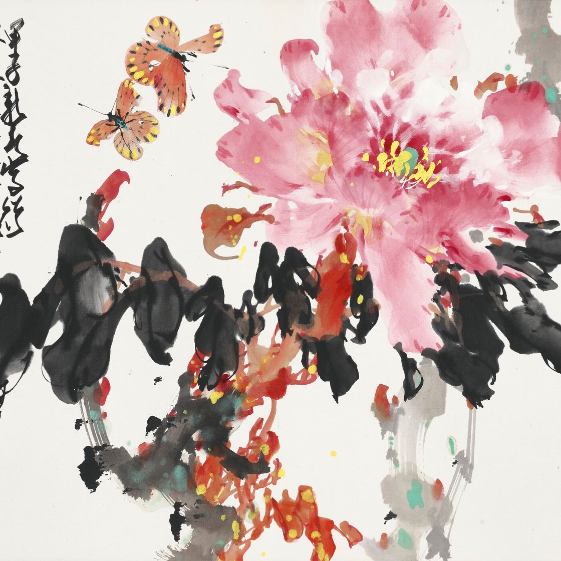 Zhao Shao'ang — Бабочки и пион