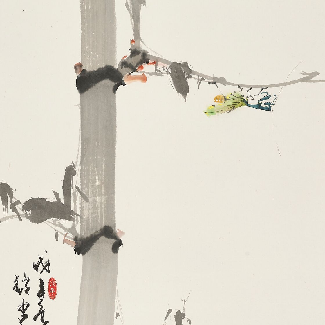 Zhao Shao'ang — Чернильный бамбук и богомол
