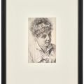 Adolph von Menzel — Портрет женщины, смотрящей вниз направо, изображение 2