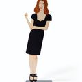 Alex Katz — Сесили, в черном платье с вырезами, изображение 1