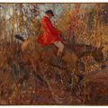 Alfred James Munnings — Охотник приближается к канаве, изображение 1