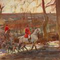 Alfred James Munnings — Морозный вечер, возвращение домой, изображение 1