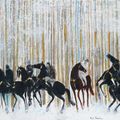 André Brasilier — La grande chevauchée au parc ( Великолепная прогулка в парке ), изображение 1