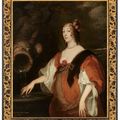 Anthony van Dyck — Портрет леди Люси Перси, графини Карлайл (1599-1660), в три четверти роста, в красном платье, с венком из цветов в волосах, изображение 1