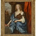 Anthony van Dyck — Портрет Кэтрин Мюррей, впоследствии графини Дайсарт, урожденной Брюс (ум. в 1649 году), в три четверти роста, в коричневом вышитом платье с голубой драпировкой, с цветами в руках, на фоне скалистого пейзажа, изображение 2
