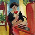 August Macke — Лесенде Фрау, изображение 2