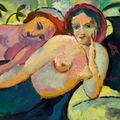August Macke — Цвей Медхен (восточная женщина), изображение 1