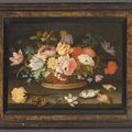 Balthasar Van Der Ast — Фрукты в фарфоровом блюде wan-li на столе; Цветы в плетеной корзине на столе, изображение 6