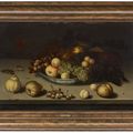 Balthasar Van Der Ast — Виноград, яблоки, персики и абрикосы в вазе Wan-li, айва, лягушка, гусеница, муха и жук на каменном выступе, изображение 2