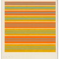 Bridget Riley — Синий на оранжевом и охряном фоне, изображение 2