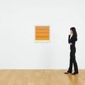 Bridget Riley — Синий на оранжевом и охряном фоне, изображение 3
