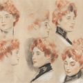 César — Шесть этюдов головы женщины, которую традиционно называют миссис Гертруда Вандербильт Уитни (спереди ); Дама, сидящая на стуле ( сзади ), изображение 1