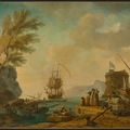 Claude Joseph Vernet — Сцена гавани на закате с фигурами на стене гавани справа; и гавань на закате с элегантными дамами на переднем плане., изображение 2