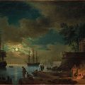 Claude Joseph Vernet — У порта на берегу моря в лунном свете, изображение 3