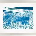 David Hockney — Литография воды, состоящая из линий и зеленой полосы, изображение 2