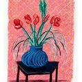 David Hockney — Амариллис в вазе, из движущегося фокуса, изображение 1
