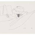 David Hockney — Мужчина в шляпе читает, изображение 1