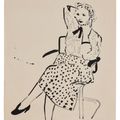 David Hockney — Селия в юбке в горошек, изображение 1