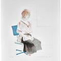 David Hockney — Селия сидела на офисном стуле, изображение 1