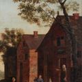 Dutch School — Деревенская сцена с танцующими крестьянами; Крестьянами с детьми, играющими в игры с путниками на тропинке; Крестьянами на тропинке с деревней на заднем плане; и крестьянами, пьющими и курящими возле таверны, изображение 8
