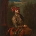 Dutch School — Молодой человек, стоящий у балюстрады, покрытой ковром, изображение 1