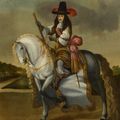 Dutch School — Конный портрет короля Карла II (1630-1685), установленный на сером коне на фоне пейзажа, изображение 2