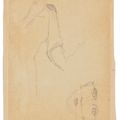 Edward Burne-Jones — Этюд обнаженного мужчины, видимого сзади, смотрящего вверх и влево, сложившего руки в знак "Храма любви"., изображение 4
