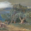 Edward Lear — Далекий вид на Корфу с острова Вирос, изображение 1