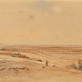 Edward Lear — Перевал Монте-д'Оро на Корсике; Башня Сан-Эусебио; Фигуры, загружающие баржу; Башня в Кампанье, Рим; и замок на вершине прибрежного холма., изображение 2
