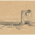 Edward Lear — Перевал Монте-д'Оро на Корсике; Башня Сан-Эусебио; Фигуры, загружающие баржу; Башня в Кампанье, Рим; и замок на вершине прибрежного холма., изображение 4