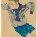 Egon Schiele — Кнабе в Матросенанзуге (Мальчик в матросском костюме), изображение 3
